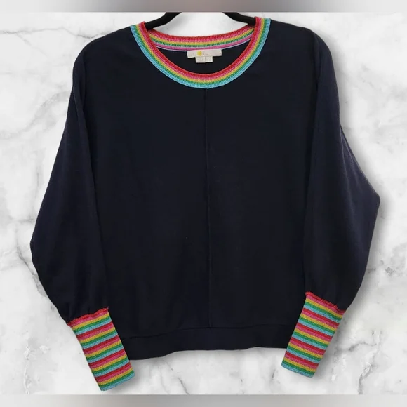 Boden Lytton rainbow sparkle sweater women's size 8 - Picture 2 of 7